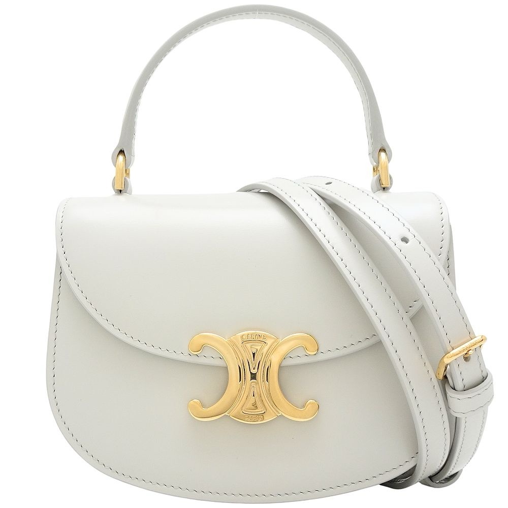 Celine Leather Triomphe Top Handle Crossbody